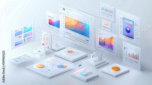 A computer monitor displays a variety of graphs and charts. Generative AI