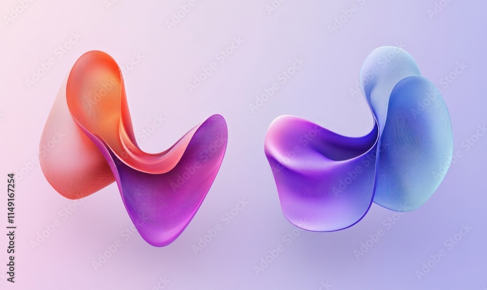 Fototapeta premium Abstract colorful 3D shapes.