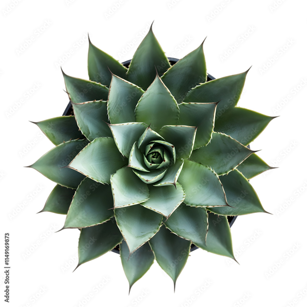 Fototapeta premium Succulent Plant Agave Desert Plant Top View Green Floral Botany Nature Closeup T