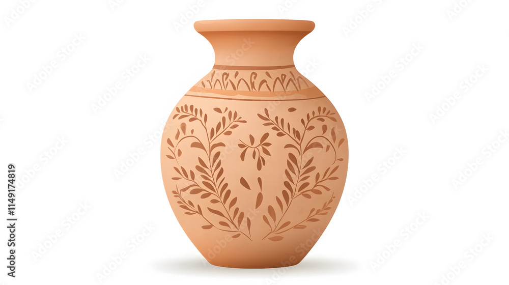 Traditional ornate pottery jar with intricate floral designs, showcasing craftsmanship and cultural heritage Traditional ornate pottery jar with intricate floral designs, showcasing craftsmanship and cultural heritage