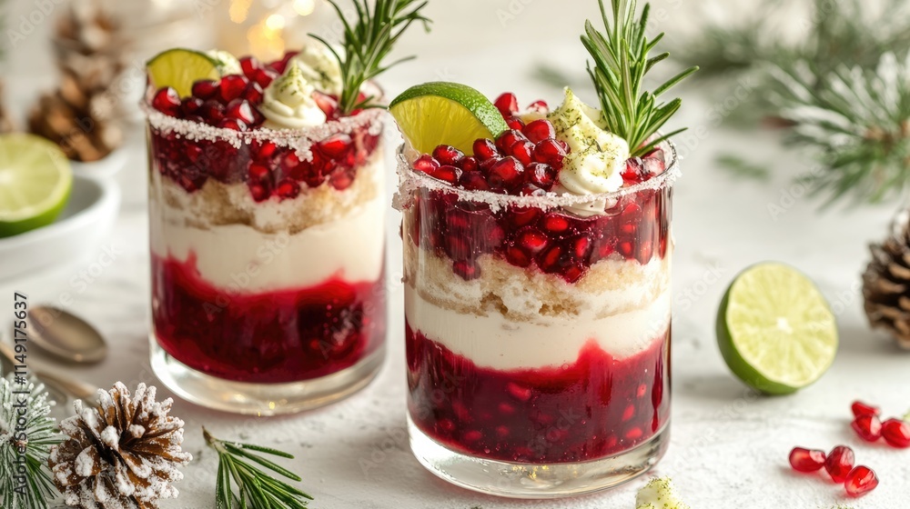 Layered Dessert with Pomegranate and Lime Layered Dessert with Pomegranate and Lime