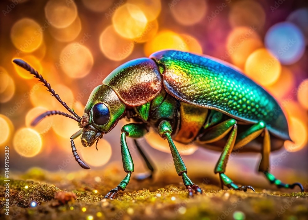 Macro Photography: Anomala Cuprea Beetle Close-Up, Detailed Insect Macro Photography: Anomala Cuprea Beetle Close-Up, Detailed Insect