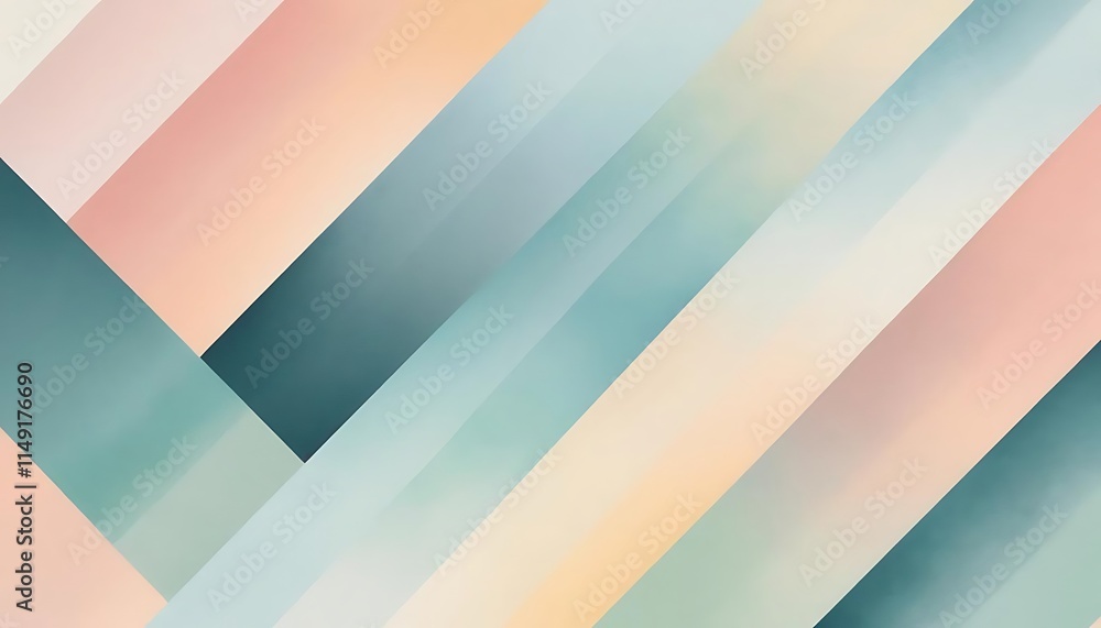 Obraz premium Abstract Diagonal Pastel Color Block Design
