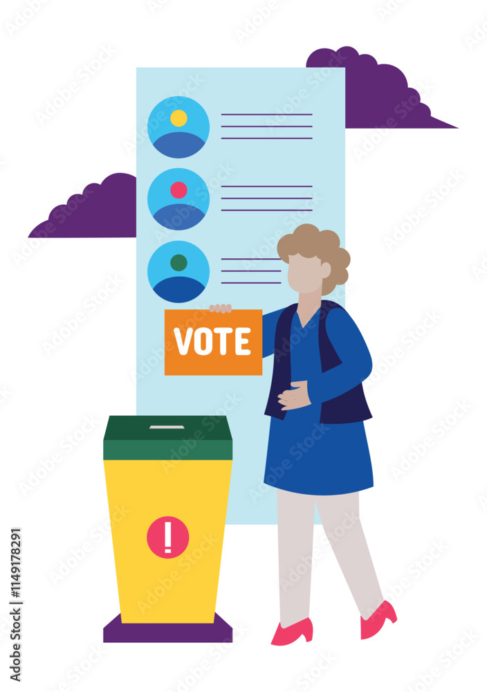 Voting Activity in Flat Design Illustration Voting Activity in Flat Design Illustration