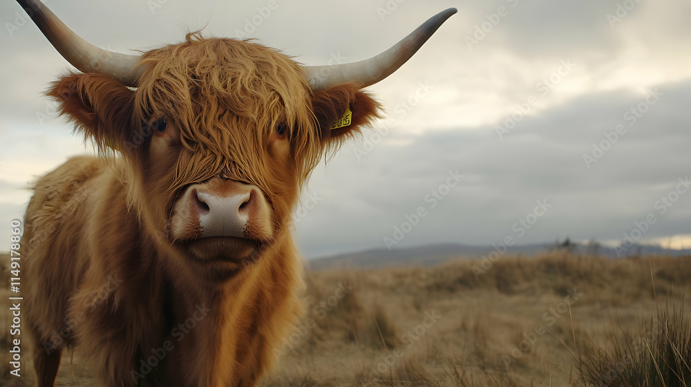 Furry highland cow in Isle of Skye, Scotland Furry highland cow in Isle of Skye, Scotland