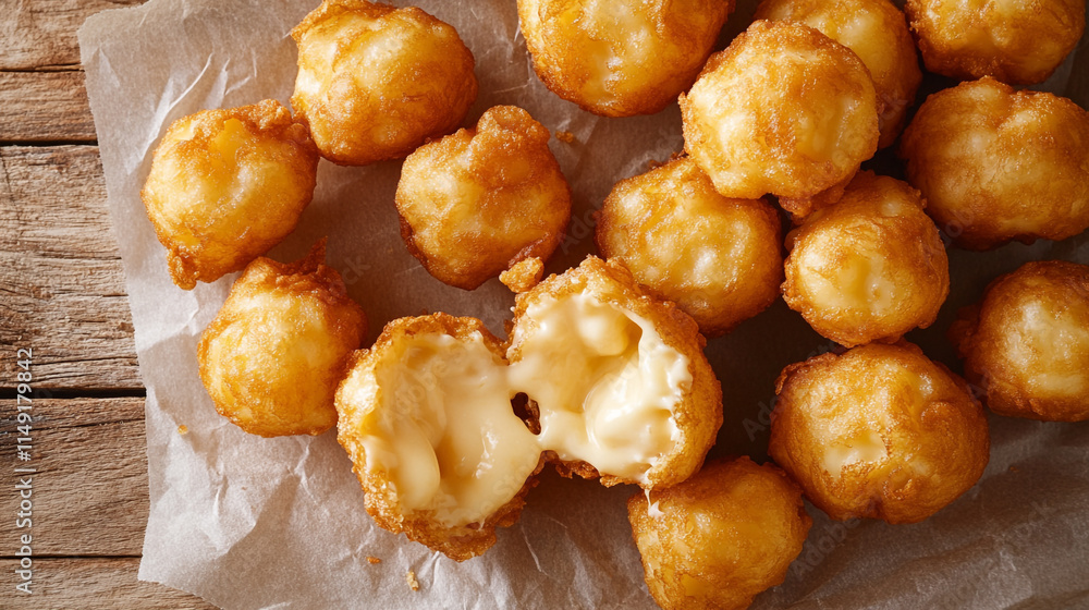 Golden-Brown Fried Cheese Balls Golden-Brown Fried Cheese Balls