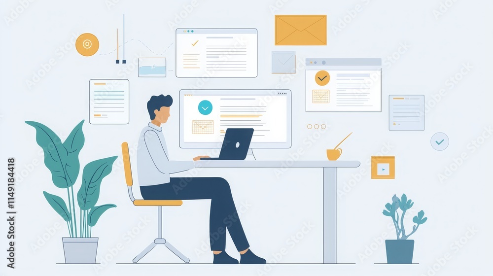 Email Marketing Automation Concept Illustration Email Marketing Automation Concept Illustration