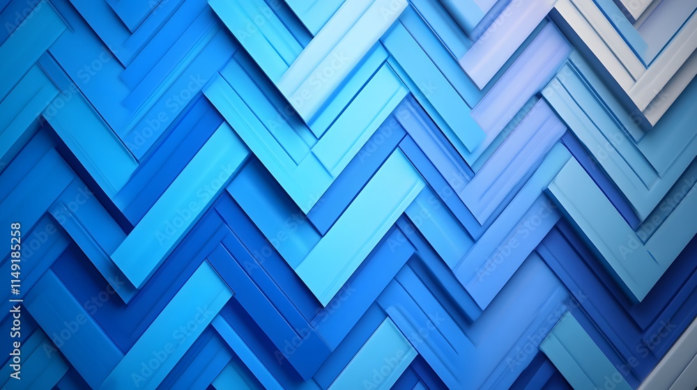 Abstract Blue Chevron Pattern of Rectangular Shapes Abstract Blue Chevron Pattern of Rectangular Shapes