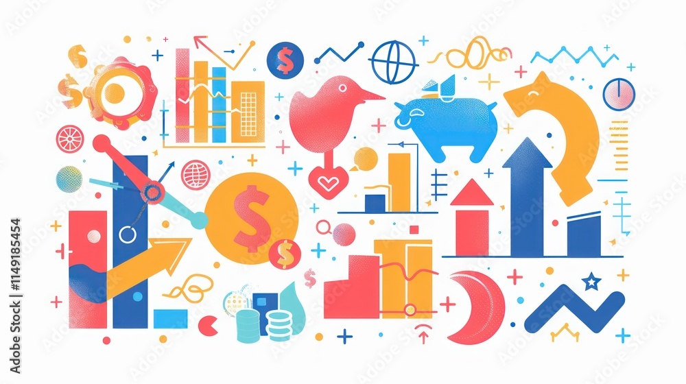 Strategic finance flat vector illustration Strategic finance flat vector illustration