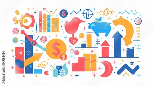 Strategic finance flat vector illustration