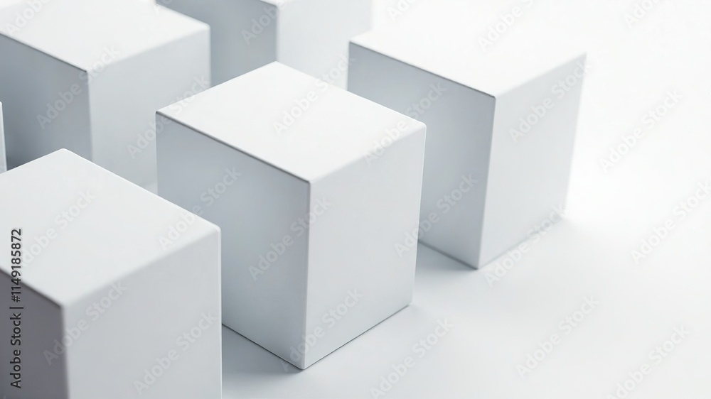 White Box Cubes, Abstract Geometric, Minimalist, 3D, Modern Design, Clean, White Background, Photorealistic, High Resolution White Box Cubes, Abstract Geometric, Minimalist, 3D, Modern Design, Clean, White Background, Photorealistic, High Resolution