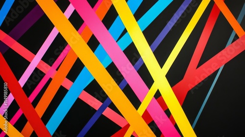 Wallpaper Mural Bold Neon Lines in Dynamic Arrangement Torontodigital.ca
