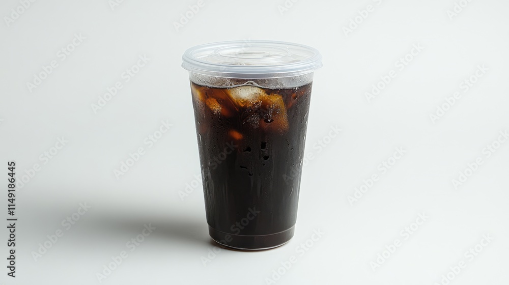 Iced Coffee in a Plastic Cup with a Lid Iced Coffee in a Plastic Cup with a Lid
