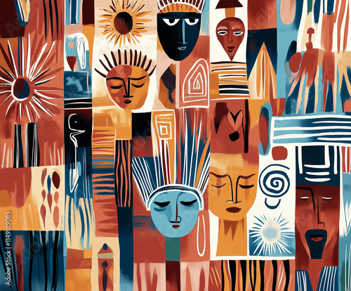 Abstract African Art Celebrating Identity and Beauty