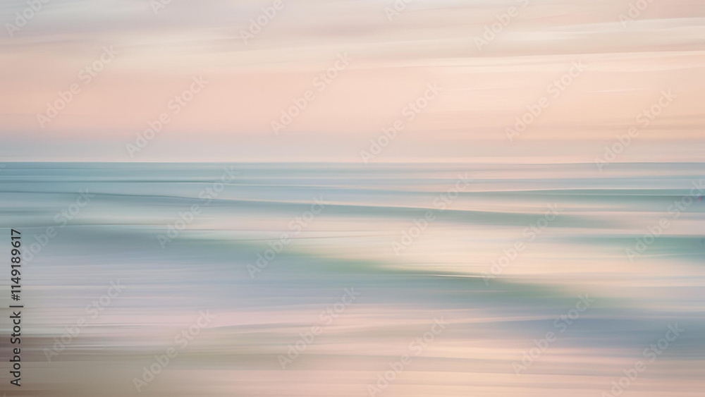 An out-of-focus sky and ocean exhibit a blurred motion as they pan across the scene An out-of-focus sky and ocean exhibit a blurred motion as they pan across the scene