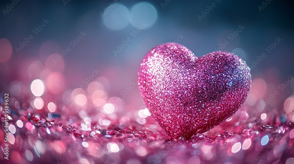 Sparkling pink heart decoration artistic setting photography abstract Sparkling pink heart decoration artistic setting photography abstract