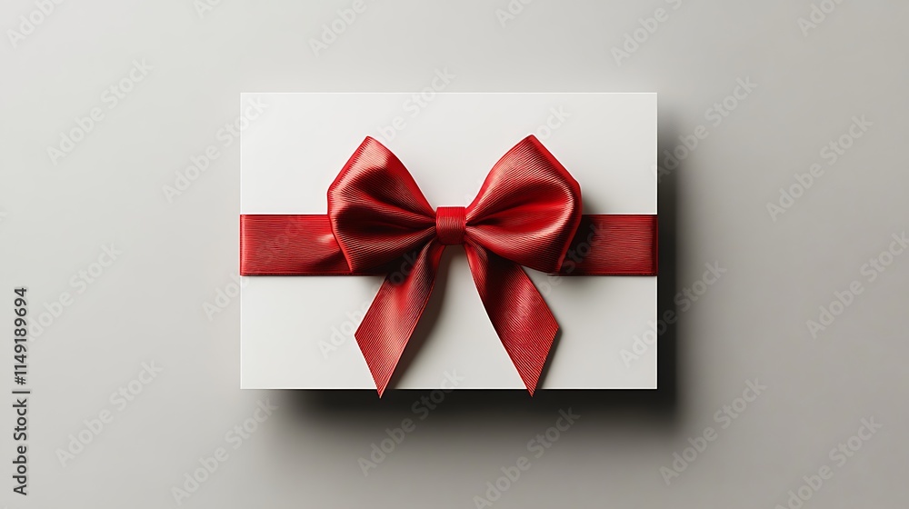 Gift box with red ribbon simple background product photography Gift box with red ribbon simple background product photography