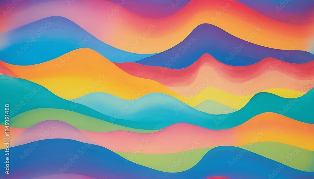 Abstract Colorful Waves Flowing Landscape Abstract Colorful Waves Flowing Landscape