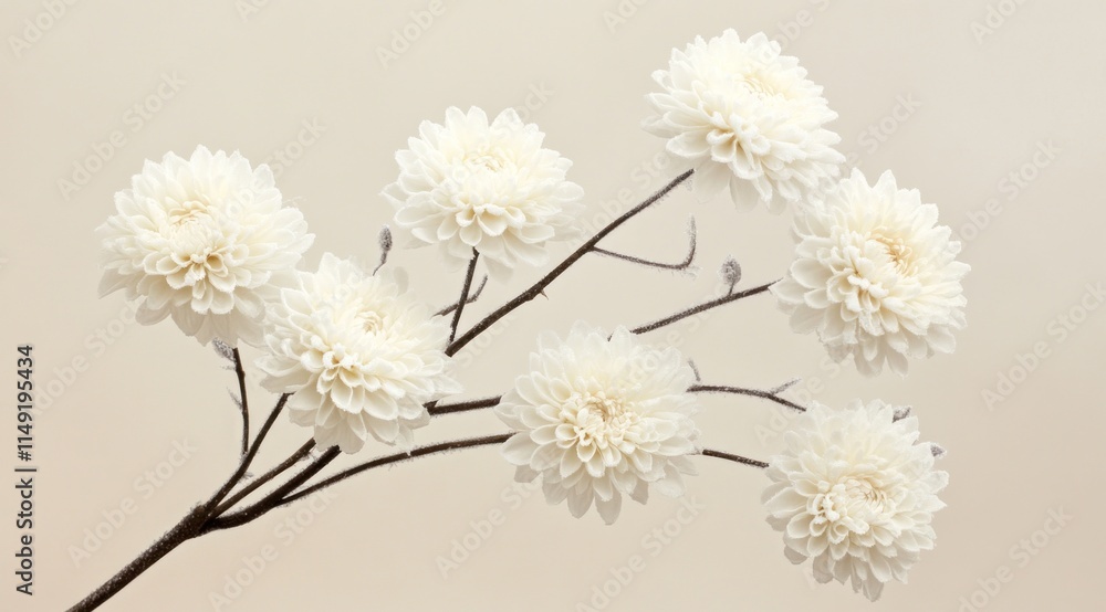 Elegant cream artificial flowers on a branch. Elegant cream artificial flowers on a branch.