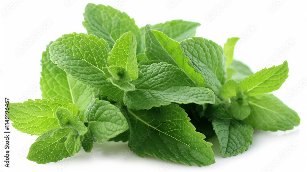 Vibrant Fresh Mint Leaves Captured in a High-Resolution PNG Image Vibrant Fresh Mint Leaves Captured in a High-Resolution PNG Image