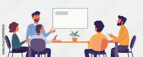 mentor guiding team members in collaborative meeting setting