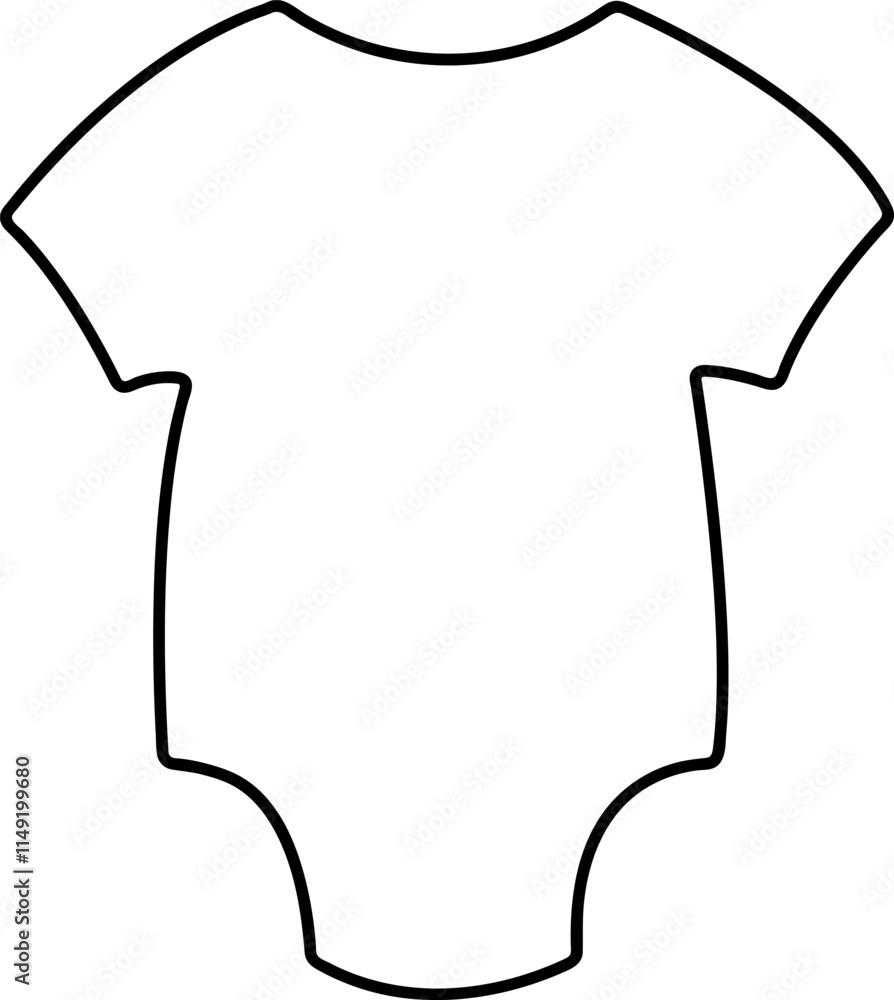 Vector Outline of a Baby Onesie Vector Outline of a Baby Onesie