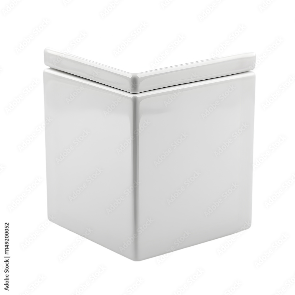 White Ceramic Cube Container Lidded Storage Box Kitchen Decor Home Organizer White Ceramic Cube Container Lidded Storage Box Kitchen Decor Home Organizer