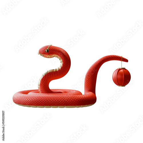 Chinese New Year Of Snake Side View 3D Design Elemeny photo