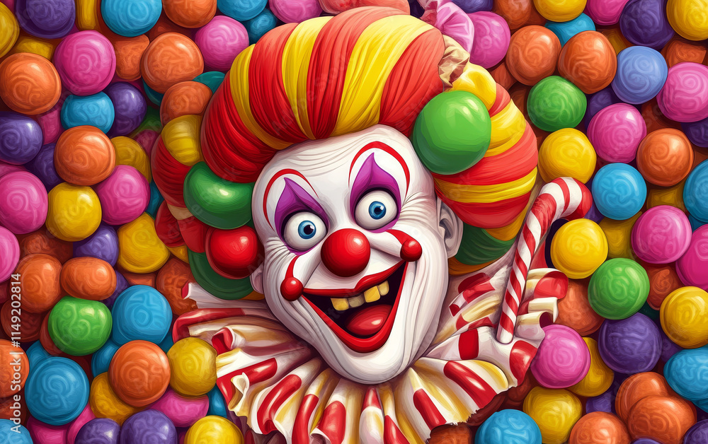 clown with a balloon clown with a balloon