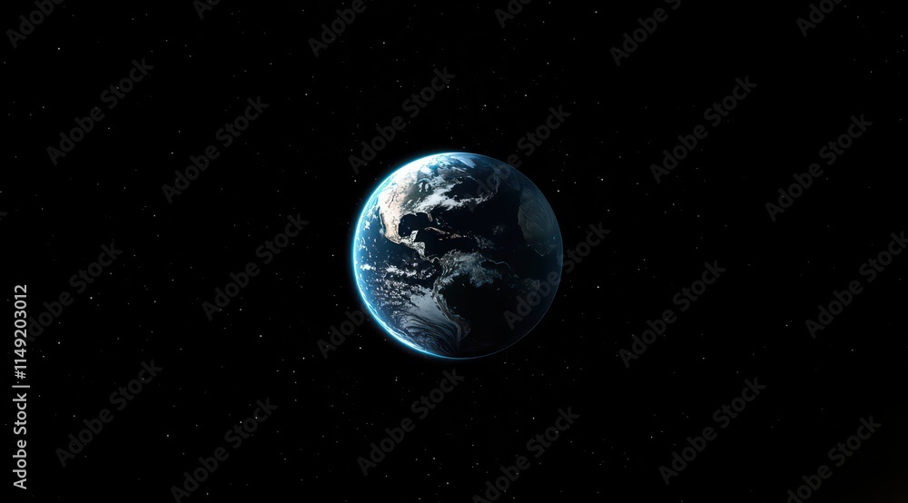 A wide-angle view of Earth from orbit, with blue rays, stars, a sunlit horizon. The planet's surface glow against a dark, gradient backdrop. Ideal for space exploration, celestial photography. A wide-angle view of Earth from orbit, with blue rays, stars, a sunlit horizon. The planet's surface glow against a dark, gradient backdrop. Ideal for space exploration, celestial photography.
