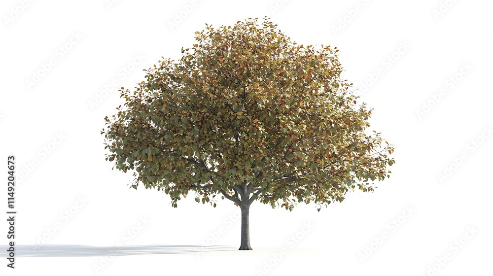 Fototapeta premium chestnut tree with chestnuts isolated on white background