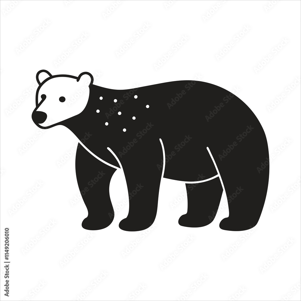 Fototapeta premium Christmas Polar Bear Silhouette Vector Design for Holiday and Winter Themed Artwork