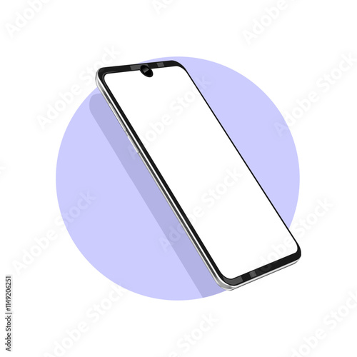 Smartphone frame with blank screen. The layout of the universal device. Vector design, realistic, smartphone template. Telephone frame.