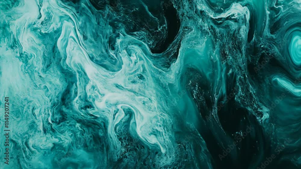 Abstract teal and black marbled texture with fluid patterns highlighting artistic design elements in modern decor Abstract teal and black marbled texture with fluid patterns highlighting artistic design elements in modern decor