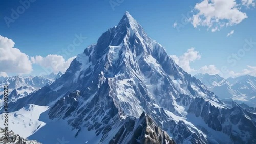 Wallpaper Mural Magnificent snowy mountain range with sharp peaks and a clear blue sky Torontodigital.ca
