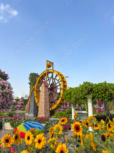 flower park in dubai for background photo