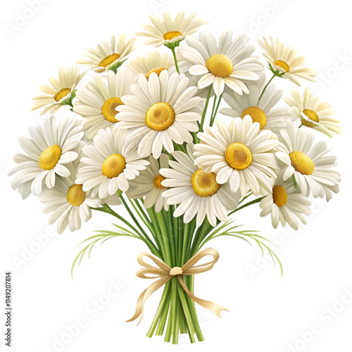 Bouquet of daisies flowers on white background 