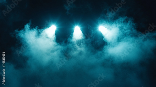 Wallpaper Mural Bright stage lights illuminating a misty atmosphere during a performance.  Torontodigital.ca