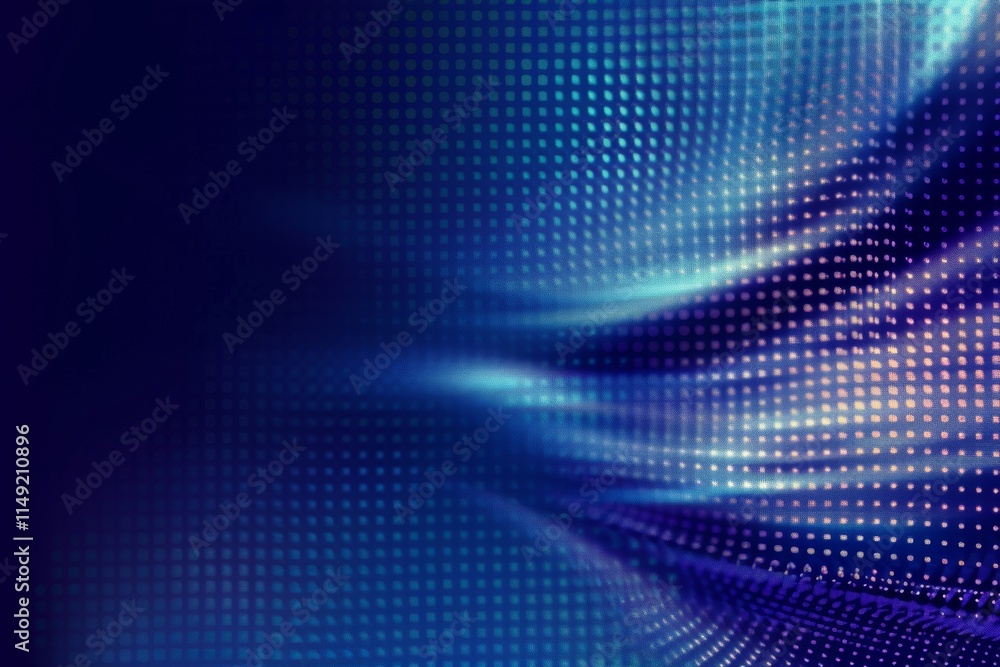 A blue background with a wave of dots A blue background with a wave of dots