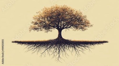 Wallpaper Mural At the base of a mighty tree, its roots spread deep into the ground. These roots are the silent anchors, providing stability and nourishment. They are a testament to the tree's connection with the ear Torontodigital.ca