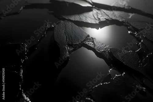 Dark Cracked 3D Render photo