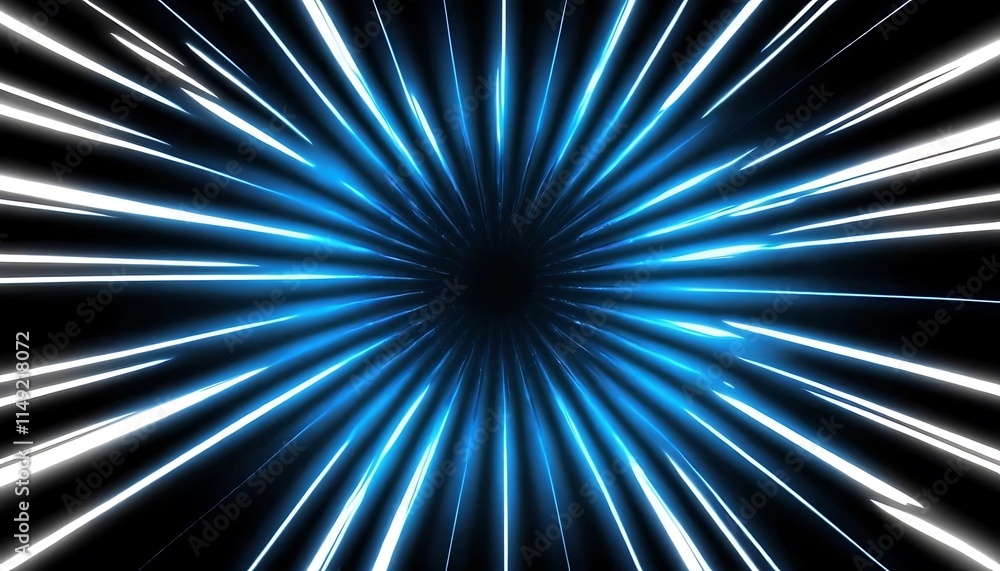 Abstract Blue and White Light Rays Converging Abstract Blue and White Light Rays Converging