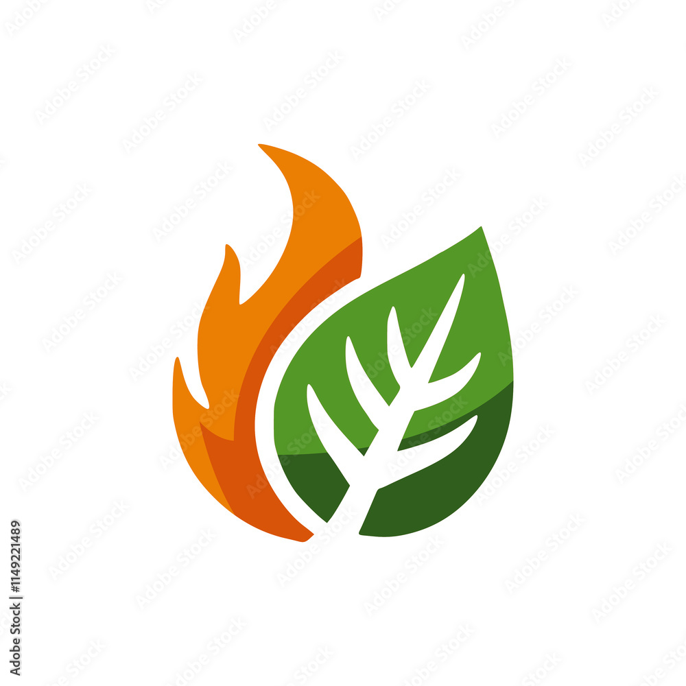 leaf with fire logo vector illustration template design leaf with fire logo vector illustration template design