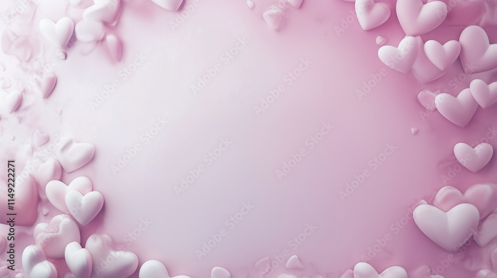 An illustration backdrop featuring a frame made of small, linked hearts, with an open space in the center for text or images An illustration backdrop featuring a frame made of small, linked hearts, with an open space in the center for text or images