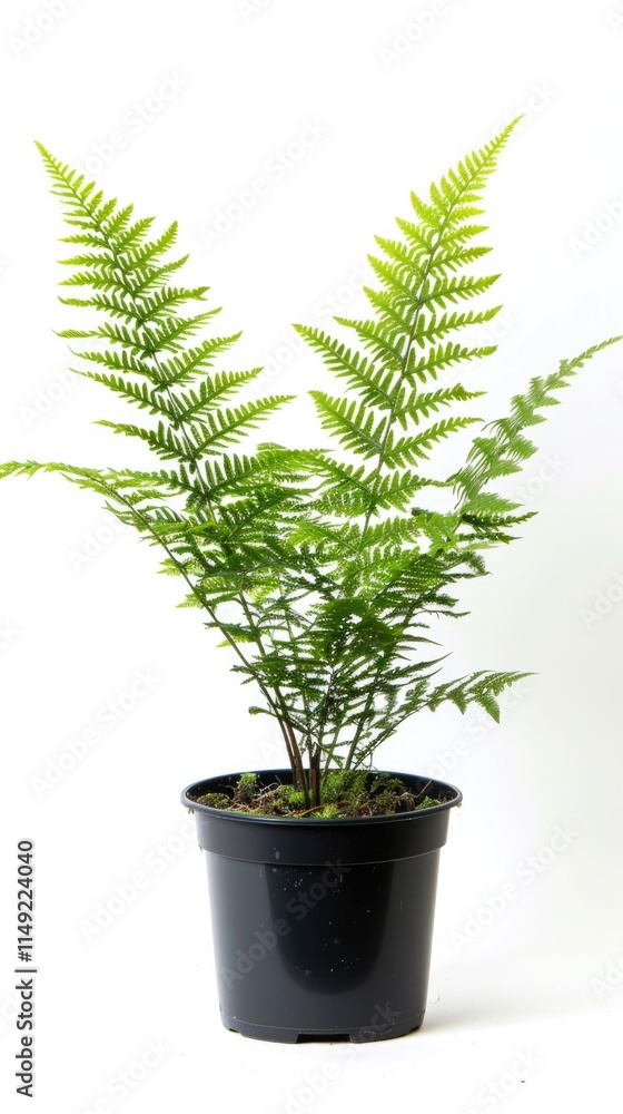 leaf stalk western polypody fern in black pot leaf stalk western polypody fern in black pot