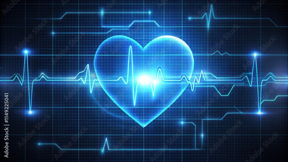 Animated electric spark motion graphic animation video of a heartbeat with a dynamic electrical pulse , electric spark, circuitry