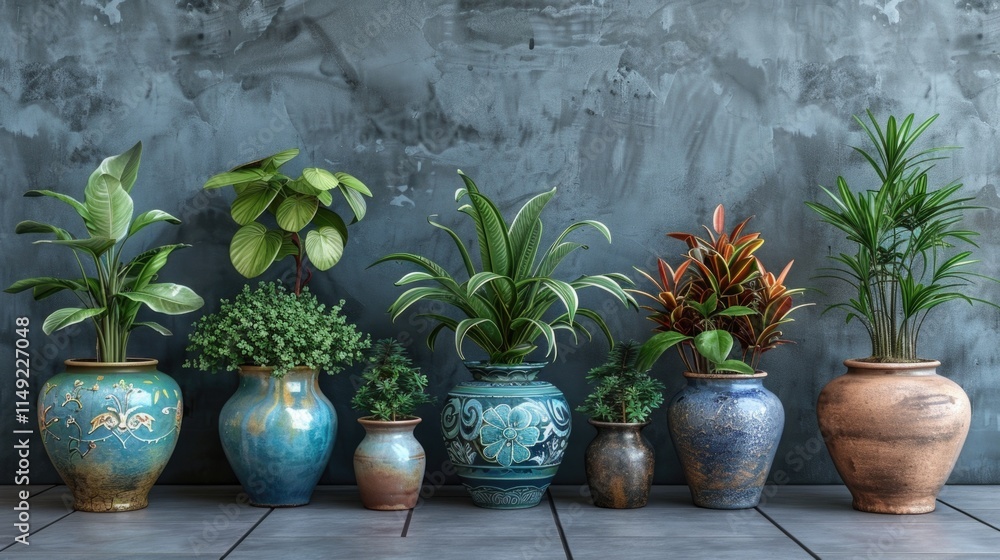 Fototapeta premium retro vintage vase and plants pots