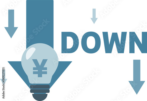 電気代の値下げに関する電球イラスト　