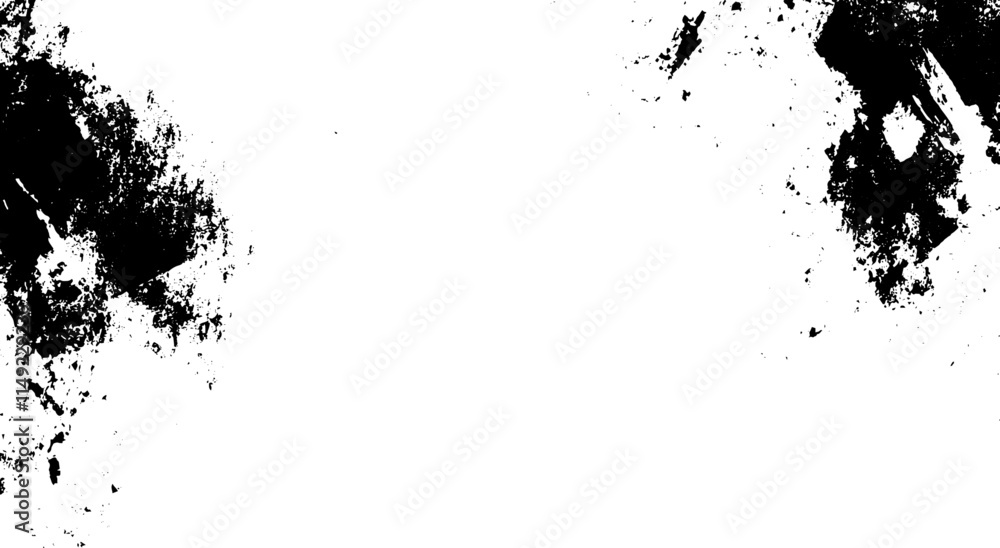 Fototapeta premium Grunge Ink Splatter Corner Border Texture Vector Background
