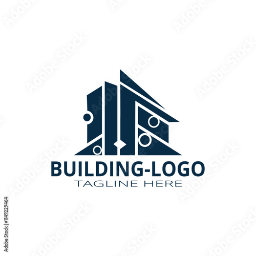 Modern Architectural Building Logo Design for Real Estate and Construction.